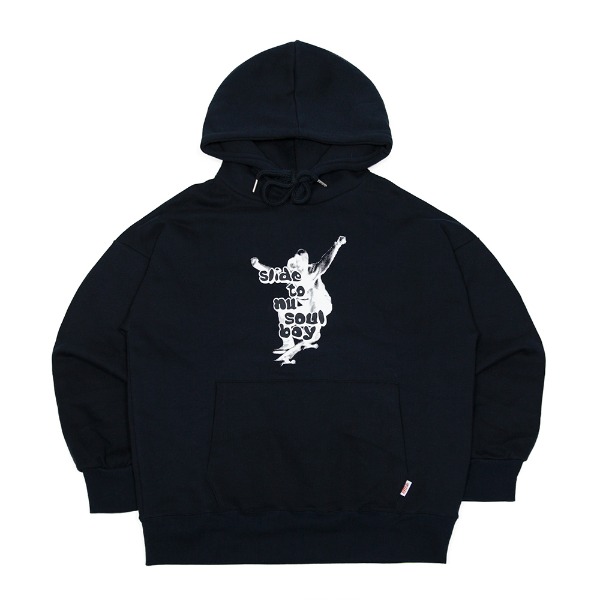 Skate print hoodie navy