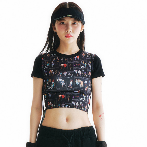 22 시티즌 매치 크롭 티셔츠 블랙